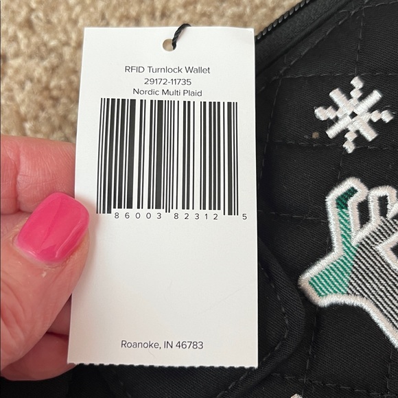 NWT Vera Bradley Nordic Multi Plaid Turnlock Wallet - Picture 10 of 12